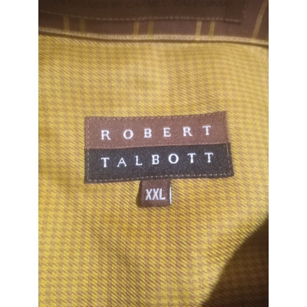 NWT Robert Talbott Brown Yellow Plaid Button Shirt Size 2XL 100% Cotton NEW - Picture 9 of 13